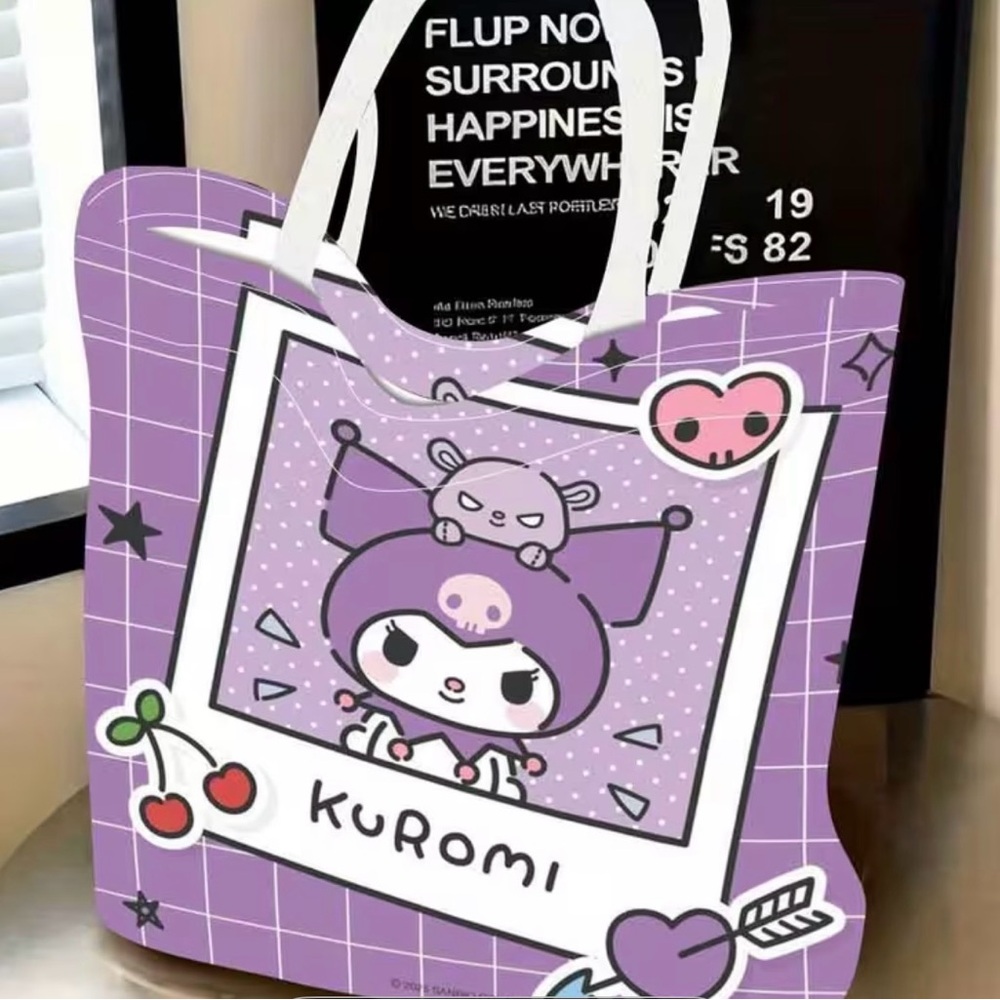 Kuromi Purple Graphic shopping Tote Bag
